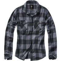 Brandit Flanellhemd - Amy Flanell Checkshirt - M bis 5XL - für Damen - Größe 4XL - schwarz/grau von Brandit
