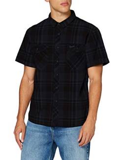 Brandit Herren Roadstar Shirt Short Sleeve Hemd, Black/Blue, 5XL von Brandit