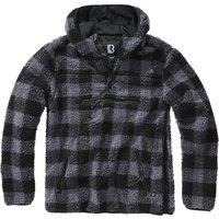 Brandit Kapuzenpullover - Teddyfleece Worker Pullover - S bis XL - für Männer - Größe M - schwarz/grau von Brandit