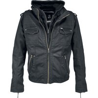 Brandit Kunstlederjacke - Black Rock - S bis XXL - für Männer - Größe M - schwarz von Brandit