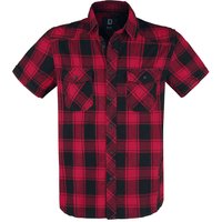 Brandit Kurzarmhemd - Checkshirt halfsleeve - S bis 7XL - für Männer - Größe 3XL - schwarz/rot von Brandit