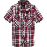 Brandit Kurzarmhemd - Roadstar - M bis 3XL - für Männer - Größe XXL - rot/schwarz/weiß von Brandit