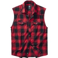 Brandit Kurzarmhemd - Sleeveless Checkshirt - S bis 7XL - für Männer - Größe 3XL - rot/schwarz von Brandit