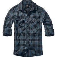 Brandit Langarmhemd - Checkshirt - S bis XXL - für Männer - Größe L - blau/grau/schwarz von Brandit