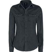 Brandit Langarmhemd - Girls Vintage Shirts Longsleeve - XS bis 4XL - für Damen - Größe 3XL - schwarz von Brandit