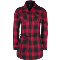 Brandit Langarmhemd - Ladies Longshirt Lucy - S bis 3XL - für Damen - Größe S - rot/schwarz von Brandit