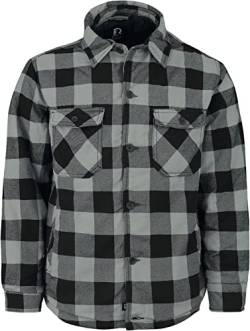 Brandit Lumber Check Shirt gefüttert, Größe:5XL, Farbe:Charcoal-Schwarz von Brandit