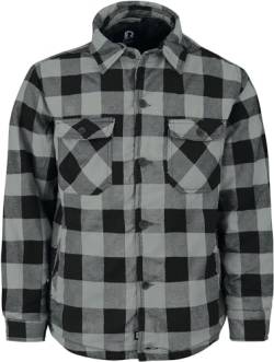 Brandit Lumber Check Shirt gefüttert, Größe:S, Farbe:Charcoal-Schwarz von Brandit