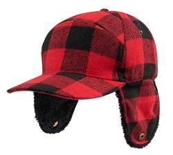 Brandit Lumberjack Wintercap, Rot-Schwarz von Brandit