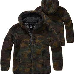 Brandit TEDDYFLEECE JACKE MIT KAPUZE DAMEN WINTERJACKE JAGD OUTDOOR FLEECEJACKE, Größe:L, Farbe:Woodland von Brandit