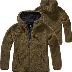 Brandit TEDDYFLEECE JACKE MIT KAPUZE DAMEN WINTERJACKE JAGD OUTDOOR FLEECEJACKE, Größe:S, Farbe:Oliv von Brandit