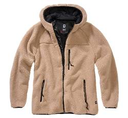 Brandit TEDDYFLEECE JACKE MIT KAPUZE DAMEN WINTERJACKE JAGD OUTDOOR FLEECEJACKE, Größe:XS, Farbe:Coyote von Brandit