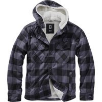 Brandit Übergangsjacke - Lumberjacket Hooded - XXL bis 5XL - für Männer - Größe XXL - schwarz/grau von Brandit