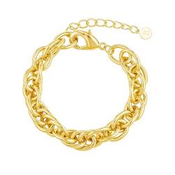 Brandlinger ® Armband Damen gold. Armband silber oder Armband gold. Schmuck Damen vergoldet mit 18 Karat (Silber und Gold) für Frauen und Mädchen. Länge 17-20cm von Brandlinger