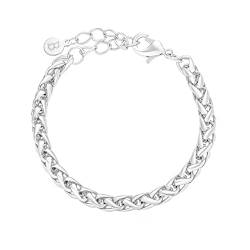 Brandlinger ® Armband chunky. Dickes Armband Damen vergoldet mit 18 Karat (Silber und Gold), Schmuck für Frauen und Mädchen. Länge 16-20cm. von Brandlinger