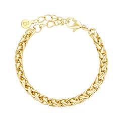 Brandlinger ® Armband chunky. Dickes Armband Damen vergoldet mit 18 Karat (Silber und Gold), Schmuck für Frauen und Mädchen. Länge 16-20cm. von Brandlinger