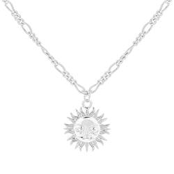 Brandlinger ® Halskette Damen Silber 925. Kette Sonne. Kette Damen vergoldet mit 18 Karat (Silber und Gold), Schmuck für Frauen und Mädchen. Kettenlänge verstellbar 40-45cm. von Brandlinger