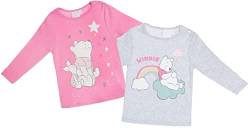 Brandsseller Baby Langarmshirt | 2er Set | Mit Motiven im Stil von Winnie The Pooh 74-80 grau/pink von Brandsseller