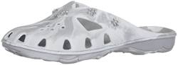 Brandsseller Damen Pantoletten Badelatschen Freizeitschuh Clog - Farbe: Grau/Weiß - Größe: 36 von Brandsseller