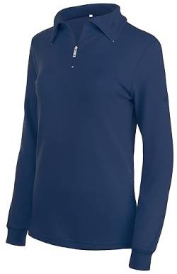 Brandsseller Damen Ski Shirt Baumwolle Rollkragen mit Reißverschluss Langarm Navy 44 von Brandsseller