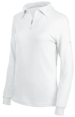 Brandsseller Damen Ski Shirt Baumwolle Rollkragen mit Reißverschluss Langarm Weiß 34 von Brandsseller