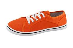 Brandsseller Damen Sneaker/Freizeitschuh/Leinenschnürer/Halbschuh - Farbe:Orange - Größe: 36 von Brandsseller