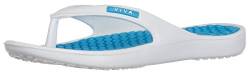 Brandsseller Damen Zehentrenner Flip Flops Badeschuh Strandschuh Sommerschuh Farbe: Weiß/Blau - Größe: 36 von Brandsseller