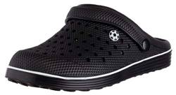 Brandsseller Herren Clog Fußball Sommerclog Badeschuh Gartenschuh Hausschuh - Schwarz 41 von Brandsseller