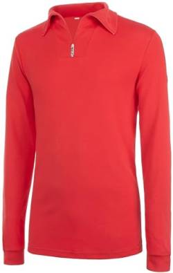 Brandsseller Herren Ski Shirt, 50, 100% Baumwolle, Ferrari red, Langarm, Rollkragen, Reißverschluss von Brandsseller