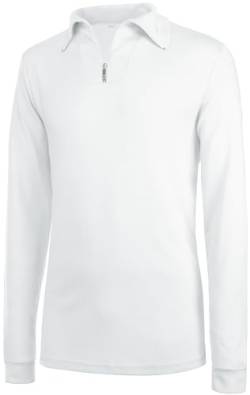 Brandsseller Herren Ski Shirt, 54, 100% Baumwolle, weiß, Langarm, Rollkragen, Reißverschluss von Brandsseller
