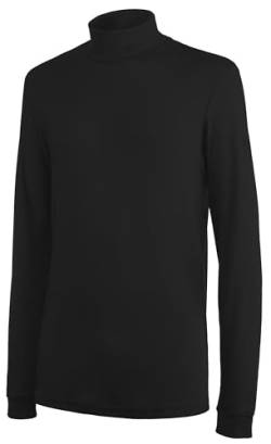 Brandsseller Herren Ski Shirt 50 schwarz 100% Baumwolle Langarm Rollkragen von Brandsseller