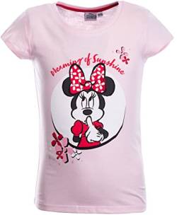 Brandsseller Kinder T-Shirt Mädchen Freizeitshirt Kurzarmshirt Dreaming of Sunshine mit Motiven im Stil von Minnie Mouse Rosa 122-128 von Brandsseller