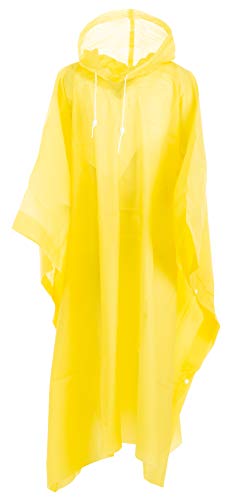 Brandsseller Regenjacke Regenponcho Regencape mit Kapuze und Seitendruckknöpfen Outdoor Gelb von Brandsseller