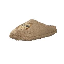 Brandsseller Trendige Hausschuhe Pantoffeln mit Eulen-Motiv für Damen - Farbe: Braun - Größe: 37/38 von Brandsseller