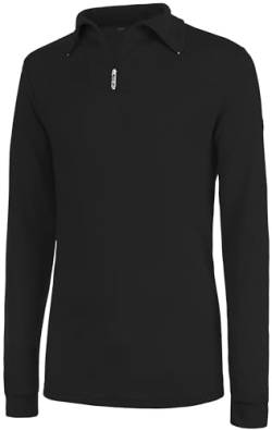 Herren Ski Shirt, 54, 100% Baumwolle, schwarz, Langarm, Rollkragen, Reißverschluss, 604a von Brandsseller