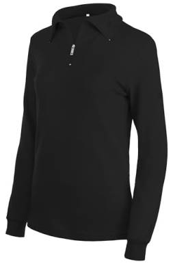 Medico Damen Ski Shirt, 100% Baumwolle, langarm, Reißverschluss, Schwarz, 40 von Brandsseller