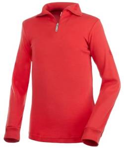 Medico Kinder Ski Shirt, rot, 128, 100% Baumwolle, Langarm, Rollkragen, Reißverschluss, rot, 128 von Brandsseller