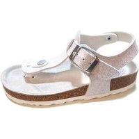 Braqeez Mädchen Sandalen Zehentrenner Gizeh Sammy Spain weiß Leder Kork Zehentrenner aus echtem Leder, Sohle aus Naturkautschuk von Braqeez