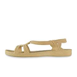 Brasileras Damen, Kinder Mädchen Zehensandalen rutschfester bequem schuhe für strand/schwimmbad/stadt beige 39 EU von Brasileras