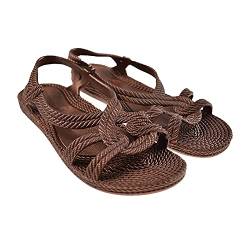 Brasileras Damen, Kinder Mädchen Zehensandalen rutschfester bequem schuhe für strand/schwimmbad/stadt braun 37 EU von Brasileras