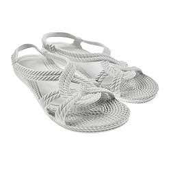 Brasileras Damen, Kinder Mädchen Zehensandalen rutschfester bequem schuhe für strand/schwimmbad/stadt weiß 40 EU von Brasileras