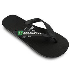 Brasileras Zehensandalen für Herren Damen rutschfester Sohle bequem schuhe für strand/schwimmbad/stadt schwarz 40/41 EU von Brasileras