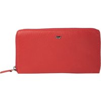 BRAUN BÜFFEL Langbörse, Leder, Emblem, uni, für Damen, rot von Braun Büffel