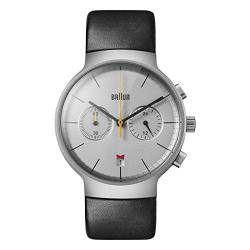 Braun Herren Analog Quarz Uhr mit Leder Armband BN0265SLBKG von Braun