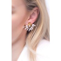 Brautkrone Paar Ohrstecker Schmuck Geschenk Damen Frauen Hochzeit (2-tlg) von Brautkrone