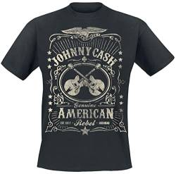 Johnny Cash American Rebel Männer T-Shirt schwarz 3XL 100% Baumwolle Band-Merch, Bands von Bravado