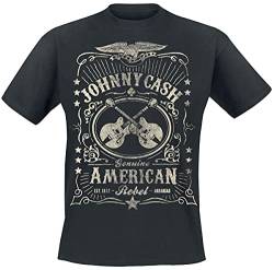 Johnny Cash American Rebel Männer T-Shirt schwarz S 100% Baumwolle Band-Merch, Bands von Bravado