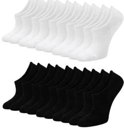 Bravebull Männer & Frauen Sneaker Socken10er Set,Schwarz Weiß jeweils 5 Paar, passt zu allen Schuhen. von Bravebull