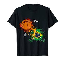 Brasilien Basketball Trikot Brasilien Flagge Basketball Liebhaber T-Shirt von Brazil Basketball Brazil Flag Basketball