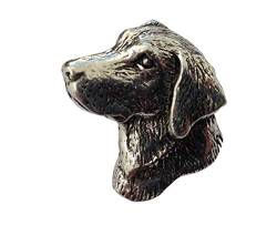 Ansteckpin Hundekopf | für den Hut oder das Revers | Perfekt für Hunde-Liebhaber | Anstecker Pin Button | Altsilber von Brazil Lederwaren